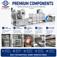 Moderne leverancier van hoogproductieve 304SS gummy candy lijnen voor industriële fruitgummy productie in een verwerkingsbedrijf