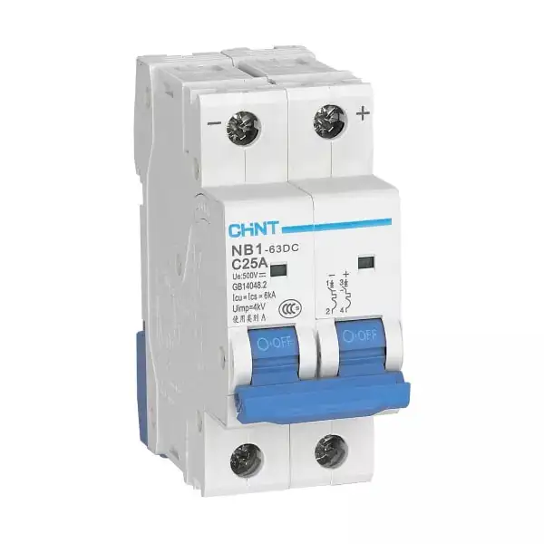 Goede Prijs Chint NB1-63 Dc 500V 2P 1000V 4P 10a 16a 25a 32a 40a 50a 63a Dc Miniatuur Stroomonderbreker Voor Pv Systeem Met Ce U/L