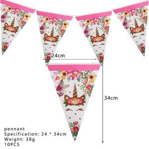 Palmy Cartoon <strong>Party</strong> Decor Birthday Paper Plate Cup Backdrop Pompoms Cake Toppers Kids Happy Birthday <strong>unicorn</strong> <strong>Party</strong> <strong>Supplies</strong> - Product Image 2