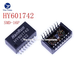 Transformateur d'impulsions réseau SMD 16P HanRun HY601742 pour isolation Ethernet 100 Mbps à port unique - Product Image 2