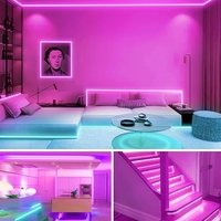 Bande lumineuse LED intelligente 12V 24V avec synchronisation musicale, 3535 RGB, télécommande via application, éclairage décoratif pour la maison