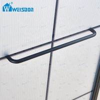 Porte de douche pivotante en verre trempé laminé 5 mm + 5 mm certifiée SGCC, avec cadre en aluminium noir mat pour hôtel