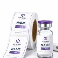 Étiquettes adhésives holographiques laser colorées personnalisées, résistantes à l'eau, assorties aux boîtes, forte adhérence, logo imprimable pour 3ml/10ml/30ml