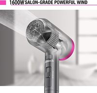 Sèche-cheveux portable CONFU 1600W léger, vitesse infinie, diffuseur, moteur DC, 3 réglages de chaleur, séchage rapide, ions négatifs, usage hôtelier