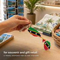 Produits de la série Drapeaux Nationaux Personnalisés : Porte-clés Drapeau de St Kitts et Nevis, Porte-clés Carte du Pays, Cadeau Souvenir pour Accessoire de Décoration