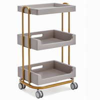 Chariot roulant moderne en acier inoxydable pour salon de coiffure et spa, étagère multifonctionnelle pour la maison, le bureau, la chambre et le salon