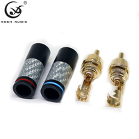 Adaptateur RCA HIFI Lotus YIVO XSSH Audio DIY OEM ODM Connecteur RCA mâle en laiton plaqué or pour câble de signal