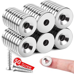Aimants NdFeB personnalisés en usine avec trou fraisé / <span class=keywords><strong>Aimant</strong></span> en acier puissant, <span class=keywords><strong>aimant</strong></span> annulaire rond en néodyme avec trou pour vis - Product Image 1