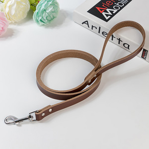無地牛革ペットリーシュシンプルスタイル鉄犬ハーネス低MOQ低価格 - Product Image 4