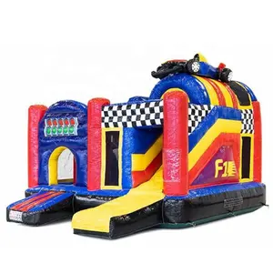 F1 Quái Vật Đua Xe Inflatable Castle Slide Combo Thương Mại Inflatable Đảng Jumping Castle Slide Kid Lạm Phát Lâu Đài Bouncy
