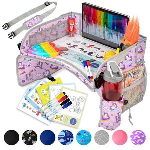 Muestra Gratuita de Bandeja de Viaje para Niños para Asiento de Coche - Bandeja de Viaje para Niños Pequeños, Bandeja Plegable para Asiento de Coche con Almacenamiento, Viajes para Niños - Product Image 1