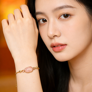 กำไลข้อมือแฟชั่นทำมือ หินธรรมชาติรูปไข่แบบหยาบ พร้อมสายปรับได้สำหรับตกแต่ง - Product Image 3