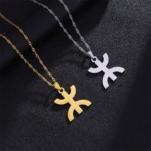 Collier berbère <span class=keywords><strong>kabyle</strong></span> MECYLIFE, bijoux de style berbère africain, collier en acier inoxydable plaqué or 18 carats, pendentif symbole des Berbères - Product Image 2