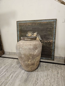 Grand pot en terre cuite décoratif, jardinière, vase à fleurs, rustique, intérieur/extérieur, jardin, usage domestique, matériau durable, en provenance d'Inde - Product Image 2