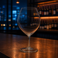 Verre à vin rouge 470 ml en cristal à pied moyen, style classique Beaujolais