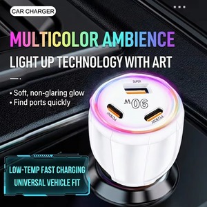 ที่ชาร์จในรถยนต์ 90W 3 พอร์ต PD3.0 QC3.0 ชาร์จเร็ว อะแดปเตอร์ที่จุดบุหรี่ สำหรับ iPhone Samsung Xiaomi - Product Image 5