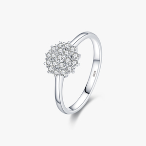 Anel de prata esterlina 925 CZ Cluster para mulheres, joia de moda delicada e simples, acessório diário de escritório, joia clássica brilhante - Product Image 1