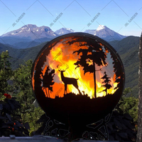 Boule de foyer sphérique pour jardin, foyer extérieur avec boules