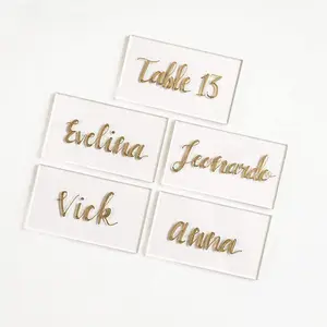 Wedding Birthday Party Banquet Food Sign Decoration Blank Rectangle Table Seating Cards 3mm Thick Guest Chart Escort Plates