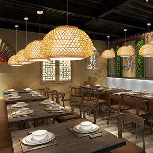 Grande suspension en bambou, abat-jour rond en bambou, couvre-lampes et abat-jour, lustre suspendu - Product Image 2