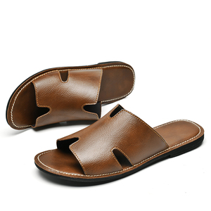 Nuovi prodotti 2025 all'ingrosso all'aperto pantofole da <span class=keywords><strong>uomo</strong></span> fatte a mano sandali <span class=keywords><strong>in</strong></span> pelle scivoli calzature sandali piatti - Product Image 4