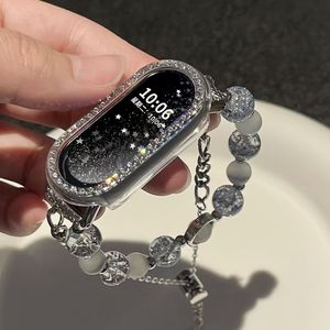 Correa Compatible con Xiaomi <span class=keywords><strong>Mi</strong></span> <span class=keywords><strong>Band</strong></span> para Apple S10/S11, Cadena de Cuentas de Ojo de Gato de Doble Hilera, Pulsera Universal NFC, Versión de Cerámica de Verano - Product Image 1