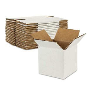 Caixas brancas robustas do papelão para o transporte, tamanho 5x5x5 branco caixa de cartão - Product Image 1