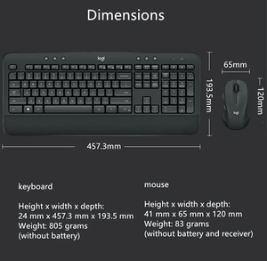 Mk545 Advanced Wireless <b>Keyboard</b> and Mouse Full Size Mk545 Mk545 - Product Image 3