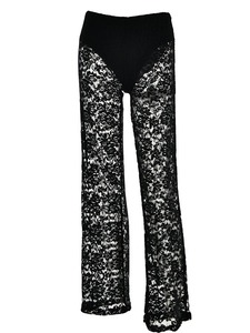 <span class=keywords><strong>Pantaloni</strong></span> Bootcut <span class=keywords><strong>Lunghi</strong></span> Vintage a Vita Alta con Cuciture e <span class=keywords><strong>Pizzo</strong></span> Trasparente Sexy Nuovi Arrivi Estivi Stile Europeo-Americano - Product Image 4
