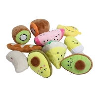 Jouet en peluche pour chien mignon, design fruit de dessin animé, écologique, durable, jouet couineur pour chiot, résistant aux morsures pour les chiens qui mâchent, jouet d'animation pour animaux de compagnie