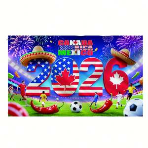 Drapeau Coupe du Monde de Football 2026 3x5 pieds, double couture, impression numérique imperméable, décorations extérieures/intérieures, cadeaux et souvenirs - Product Image 1