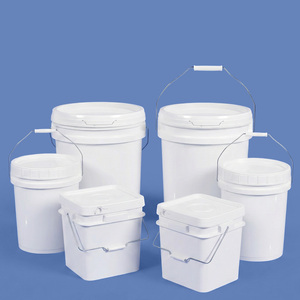 5L~50L Food-Grade PP Plastic <strong>Bucket</strong> with Metal Handle Leakproof <strong>White</strong> Plastic Pail with Tamper Evidnet Lid - Product Image 1