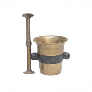 Premium Quality Mortar And Pestle Set In Solid Brass Gold Color Spice <b>Pepper</b> Crusher Herbs <b>Grinder</b> Tools Imam Dasta - Product Image 1