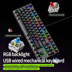 Abs Transparent 87 <b>Key</b> <b>Cap</b> Light-Emitting USB Wired Mechanical Keyboard for Office & Esports Gaming New Teclado Mecanico - Product Image 5