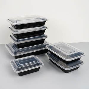 12oz 16oz 24oz 28oz 32oz 38oz 58oz Đen dùng một lần PP nhựa microwavable heatable hình chữ nhật thực phẩm container - Product Image 2