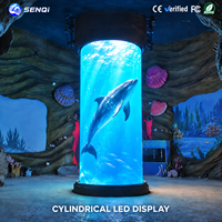 Affichage LED flexible cylindrique d'intérieur, module souple personnalisable, salle d'exposition immersive à 360 degrés, mur vidéo LED couleur pleine
