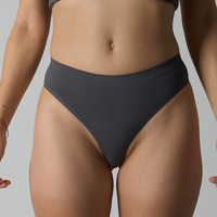 Tanga bikini con costuras planas sin rozaduras, tejido acanalado texturizado, ropa interior diaria, entrepierna higiénica, para usar con leggings ajustados y vestidos.