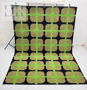 Tapis en laine vert fait main, modèle design de haute qualité, pour bureau, chambre, salon, tapis de prière, tissé à la main, esthétique, prix bas - Product Image 1