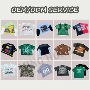 Diseño acanalado cuello estampado camiseta varios Logo algodón camiseta unisex - Product Image 2