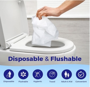 Housse <span class=keywords><strong>de</strong></span> siège <span class=keywords><strong>de</strong></span> <span class=keywords><strong>toilette</strong></span> jetable en papier, portable, imperméable et antidérapante pour le voyage, vente en gros - Product Image 5