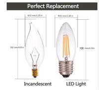 Vintage C35 4W E27/E26/B22 LED Bougie Ampoules Dimmable LED Filament Ampoule LED Edison Ampoule 110V/220V CE PSE Rohs