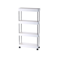 Chariot de rangement étroit à 4 niveaux avec roulettes pour salle de bain, cuisine, buanderie et espaces restreints - Vente en gros