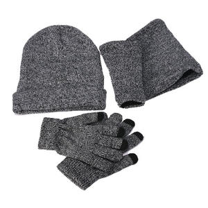 D1833 Conjunto de Invierno 2019, Gorro de Lana Gruesa, Bufanda y Guantes Tejidos Cálidos para Mujer y Hombre, Estilo Cuadrado - Product Image 4