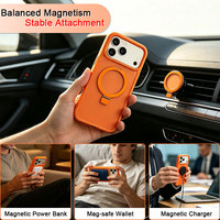 Casing HP TPU Elegan Berkualitas Tinggi dengan Penyangga Magnetik Stabil Anti Benturan untuk Penggunaan Sehari-hari, Pelindung iPhone 16