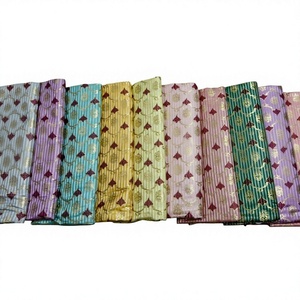 Banarasi Zari 100% Polyester Brocade <b>Fabric</b> MEENA <b>STRIP</b> Waterproof Florals - Product Image 1