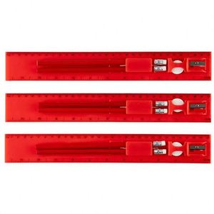 Ensemble de règles multifonctionnelles en plastique de 30 cm avec crayons, gomme et taille-crayon pour étudiants, écoles et cadeaux publicitaires - Product Image 4