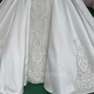 ชุดแต่งงานสีงาช้าง Mc049 ประดับคริสตัล ปักลายบาโรก ผ้าซาตินทรงบอลกาวน์ พร้อมชายกระโปรงยาว สำหรับพิธีแต่งงานทางศาสนาอย่างเป็นทางการ Jancember - Product Image 3
