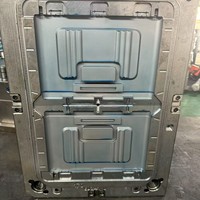 Caisse de rangement pliable en plastique industriel avec couvercle, composants métalliques moulés par injection pour le déménagement
