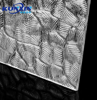 Panneaux muraux en plastique transparent moderne pour l'intérieur, feuille texturée en acrylique pour la décoration d'hôtel