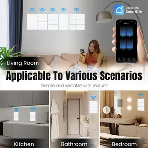 Interrupteur intelligent Zigbee 2,4 GHz Wi-Fi 1/2/3/4/6 voies, commande vocale <span class=keywords><strong>Alexa</strong></span> Google Home, pour contrôle sans neutre - Product Image 2